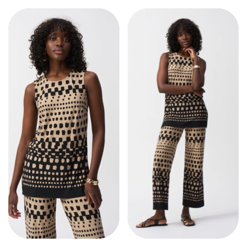 Joseph Ribkoff Geometric Crew Neck Pullover